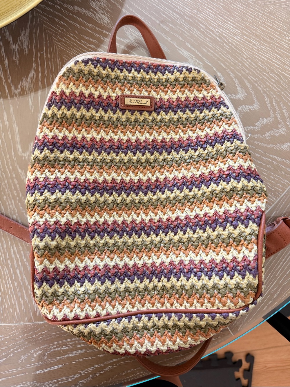 Multicolor Woven Backpack - Casual Women’s Bag
